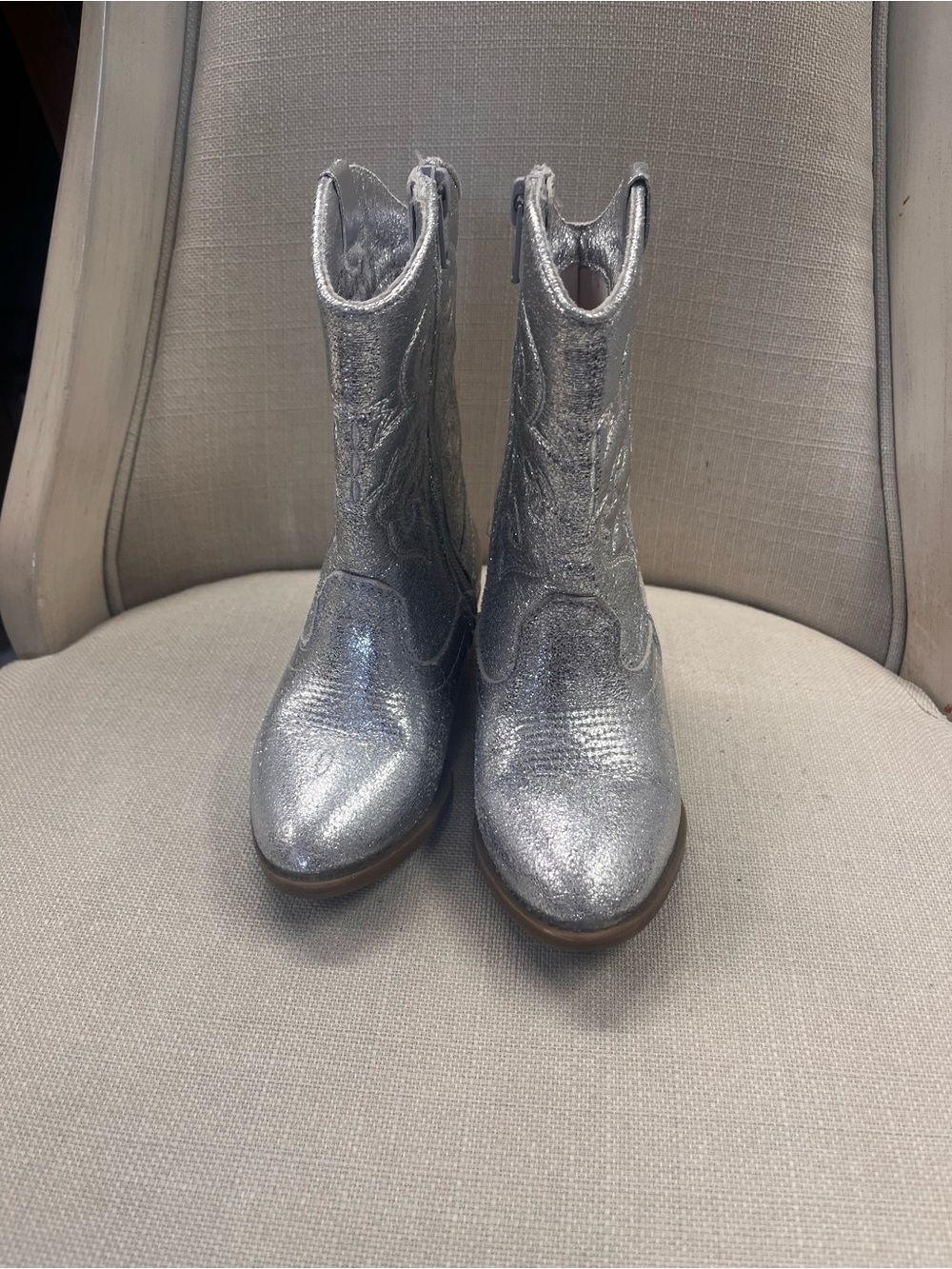 Tucker + Tate Sparkle Silver Kids Western Boots